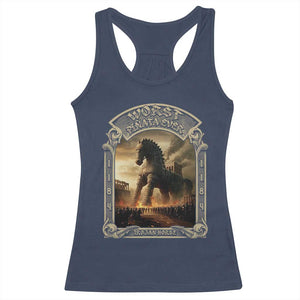 Trojan Horse Racerback Tank Top Ancient Greek Epic Mythlogy History Lover TS09 Navy Print Your Wear