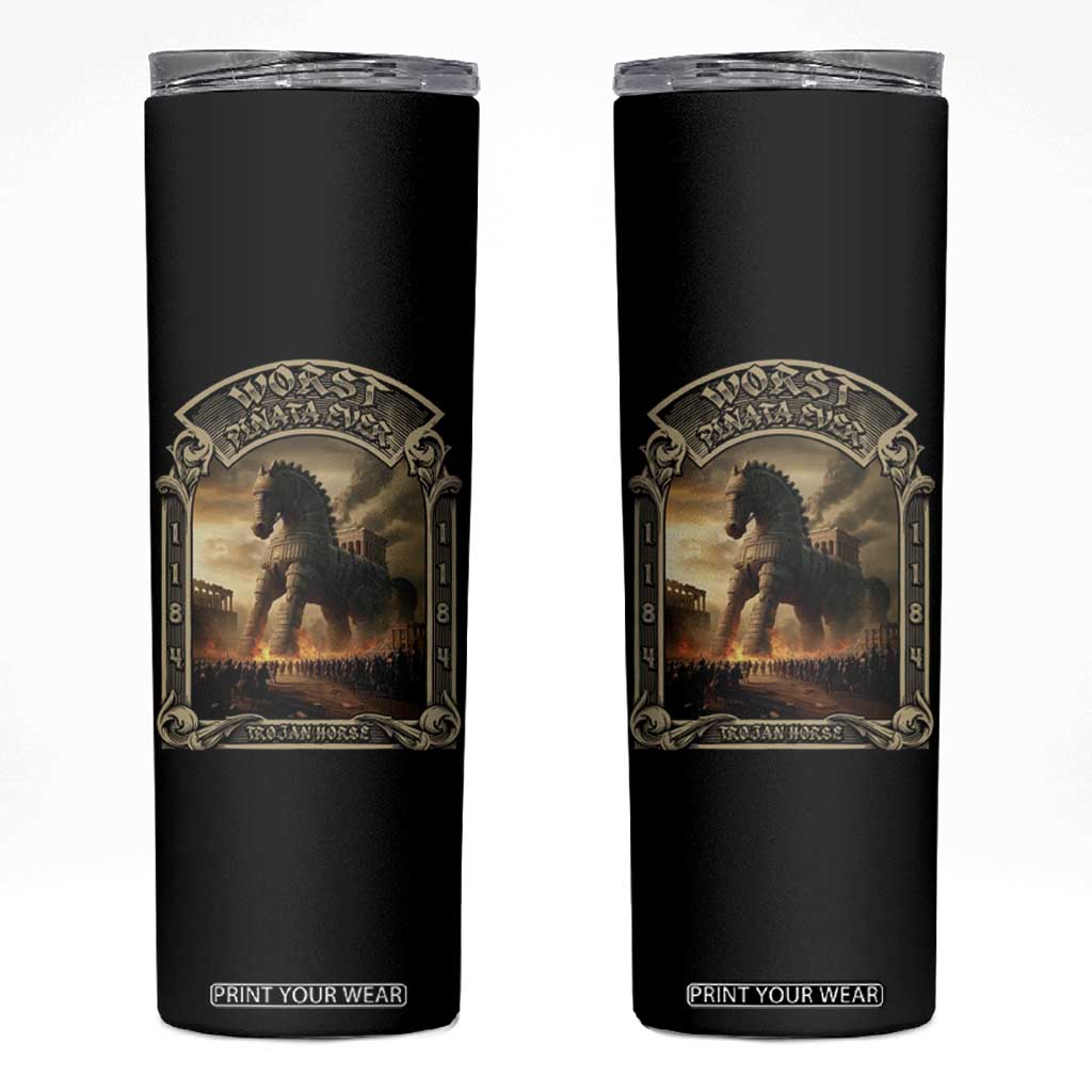 Trojan Horse Skinny Tumbler Ancient Greek Epic Mythlogy History Lover TS09 Black Print Your Wear