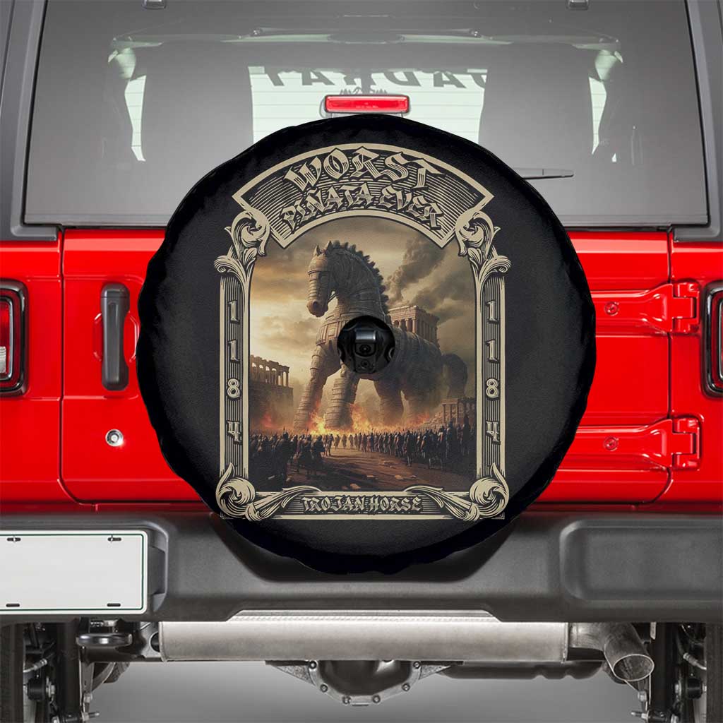 Trojan Horse Spare Tire Cover Ancient Greek Epic Mythlogy History Lover TS09 Black Print Your Wear