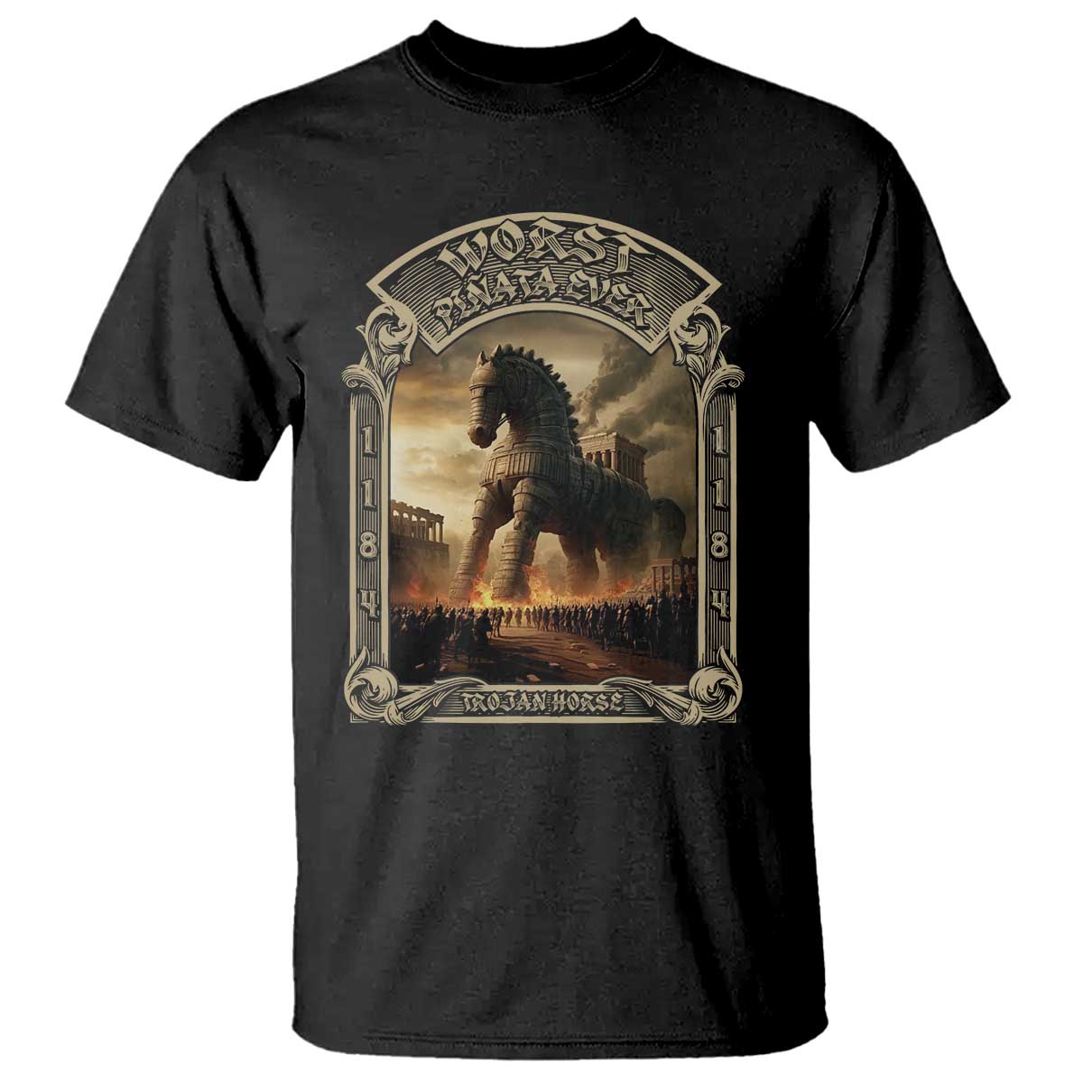 Trojan Horse T Shirt Ancient Greek Epic Mythlogy History Lover TS09 Black Print Your Wear