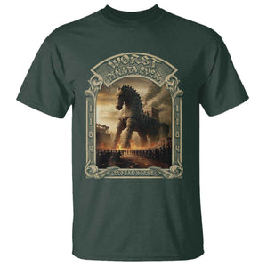 Trojan Horse T Shirt Ancient Greek Epic Mythlogy History Lover TS09 Dark Forest Green Print Your Wear