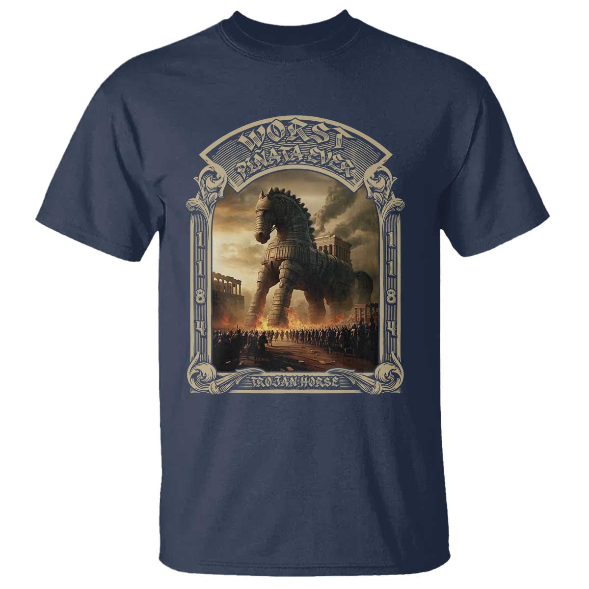 Trojan Horse T Shirt Ancient Greek Epic Mythlogy History Lover TS09 Navy Print Your Wear