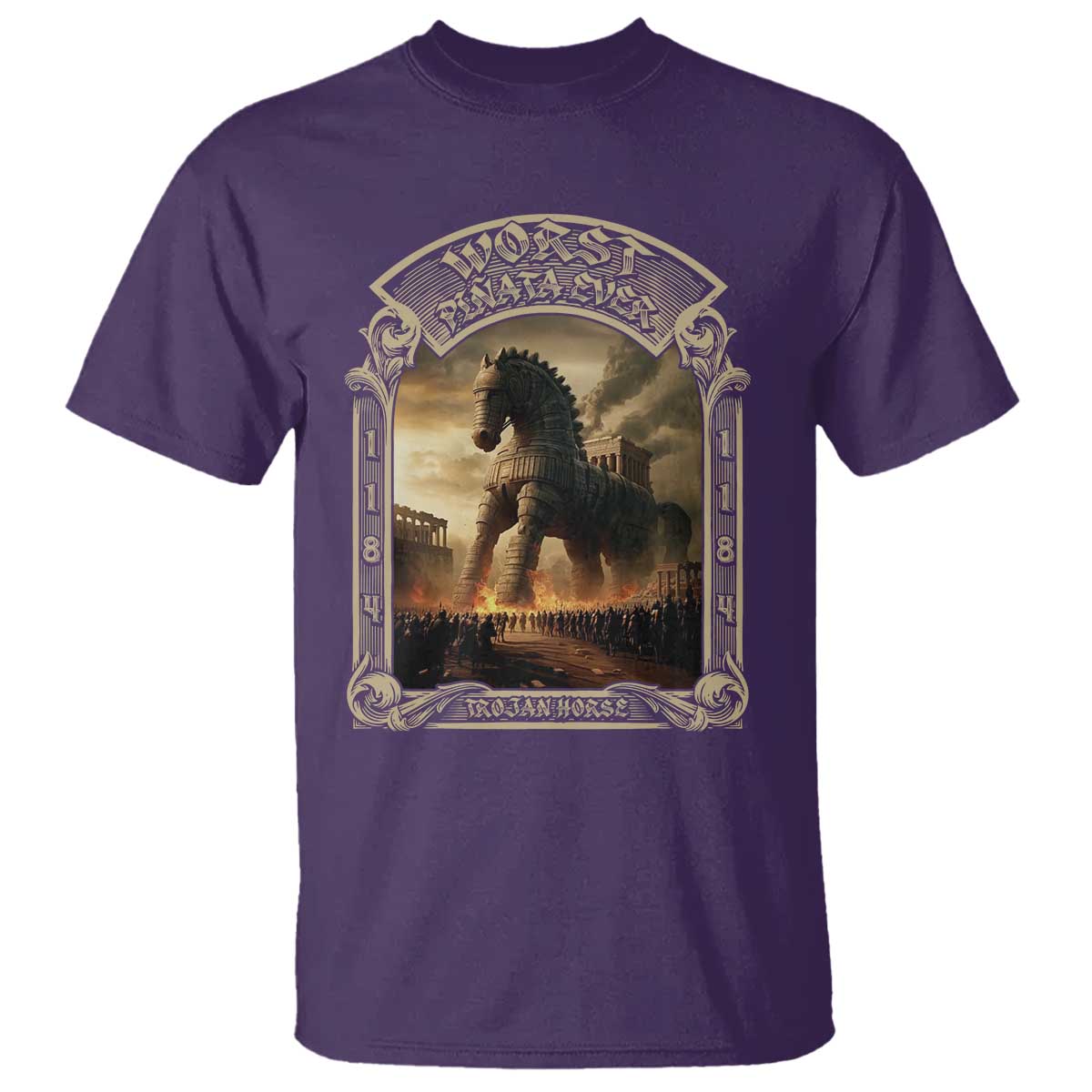Trojan Horse T Shirt Ancient Greek Epic Mythlogy History Lover TS09 Purple Print Your Wear
