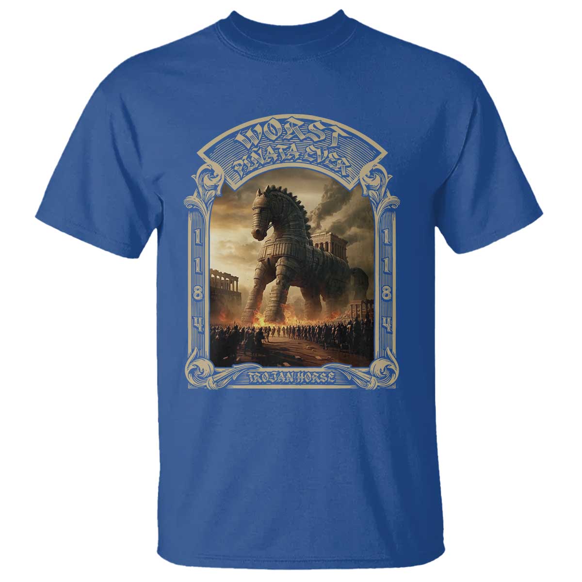 Trojan Horse T Shirt Ancient Greek Epic Mythlogy History Lover TS09 Royal Blue Print Your Wear
