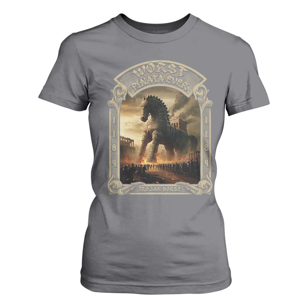 Trojan Horse T Shirt For Women Ancient Greek Epic Mythlogy History Lover TS09 Charcoal Print Your Wear