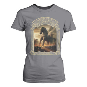 Trojan Horse T Shirt For Women Ancient Greek Epic Mythlogy History Lover TS09 Charcoal Print Your Wear
