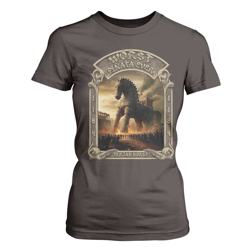 Trojan Horse T Shirt For Women Ancient Greek Epic Mythlogy History Lover TS09 Dark Chocolate Print Your Wear