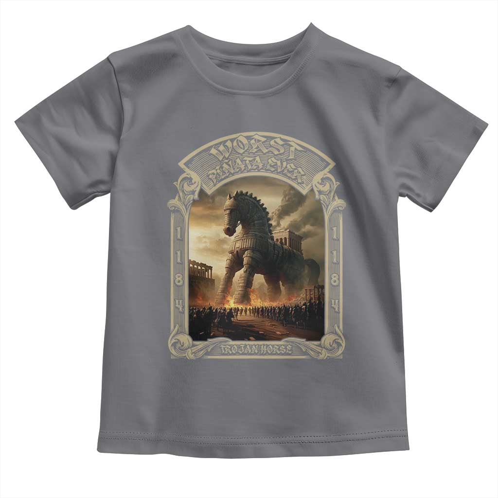 Trojan Horse Toddler T Shirt Ancient Greek Epic Mythlogy History Lover TS09 Charcoal Print Your Wear