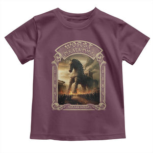 Trojan Horse Toddler T Shirt Ancient Greek Epic Mythlogy History Lover TS09 Maroon Print Your Wear