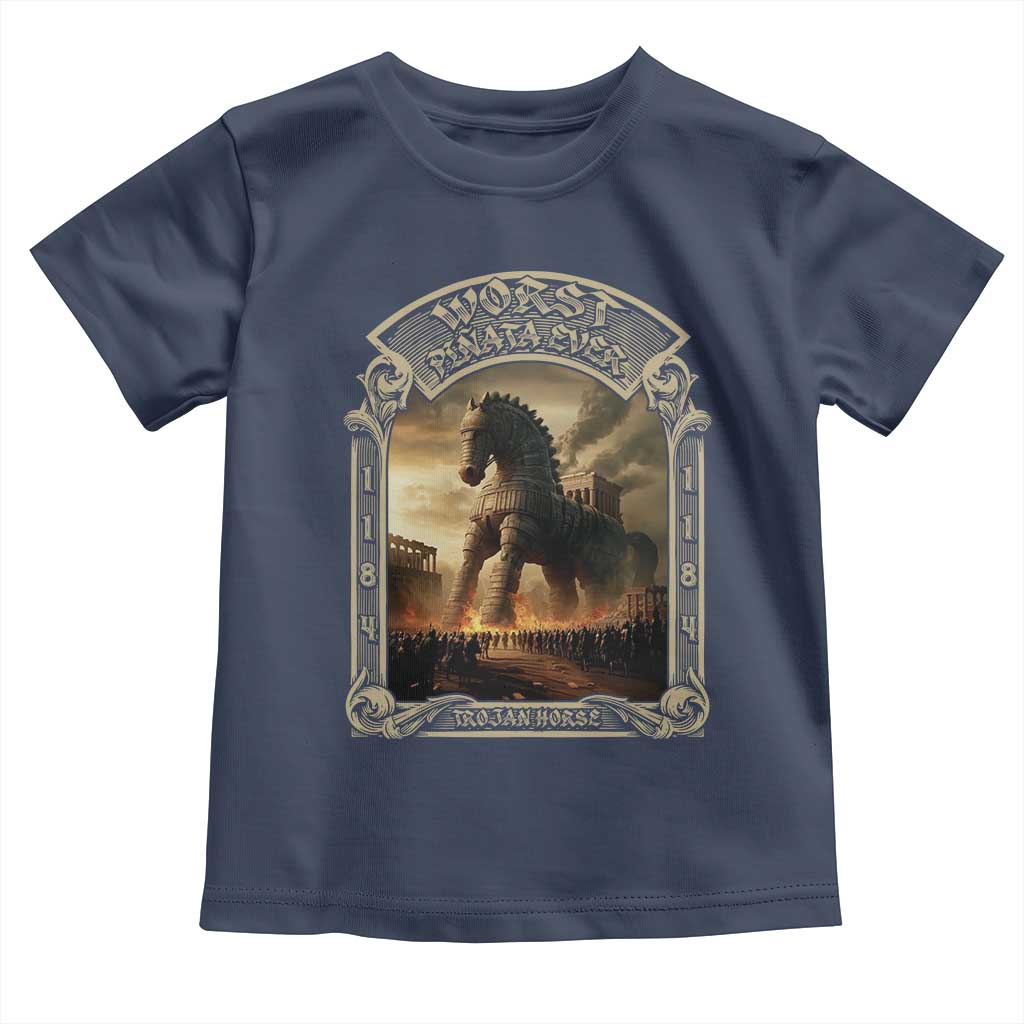 Trojan Horse Toddler T Shirt Ancient Greek Epic Mythlogy History Lover TS09 Navy Print Your Wear