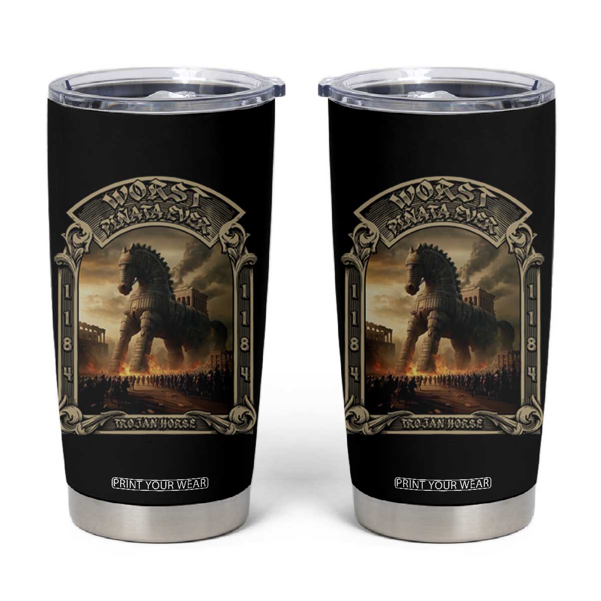 Trojan Horse Tumbler Cup Ancient Greek Epic Mythlogy History Lover TS09 Black Print Your Wear