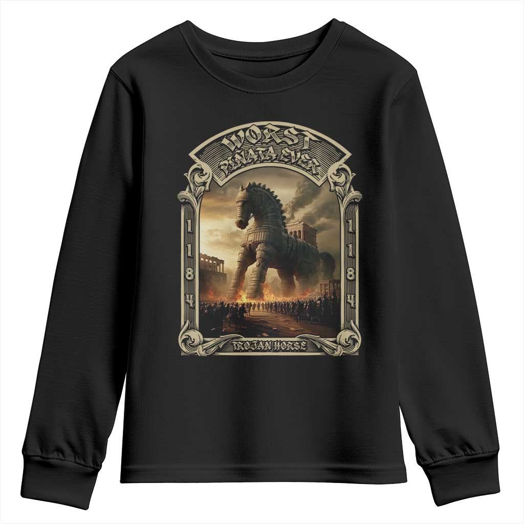 Trojan Horse Youth Sweatshirt Ancient Greek Epic Mythlogy History Lover TS09 Black Print Your Wear