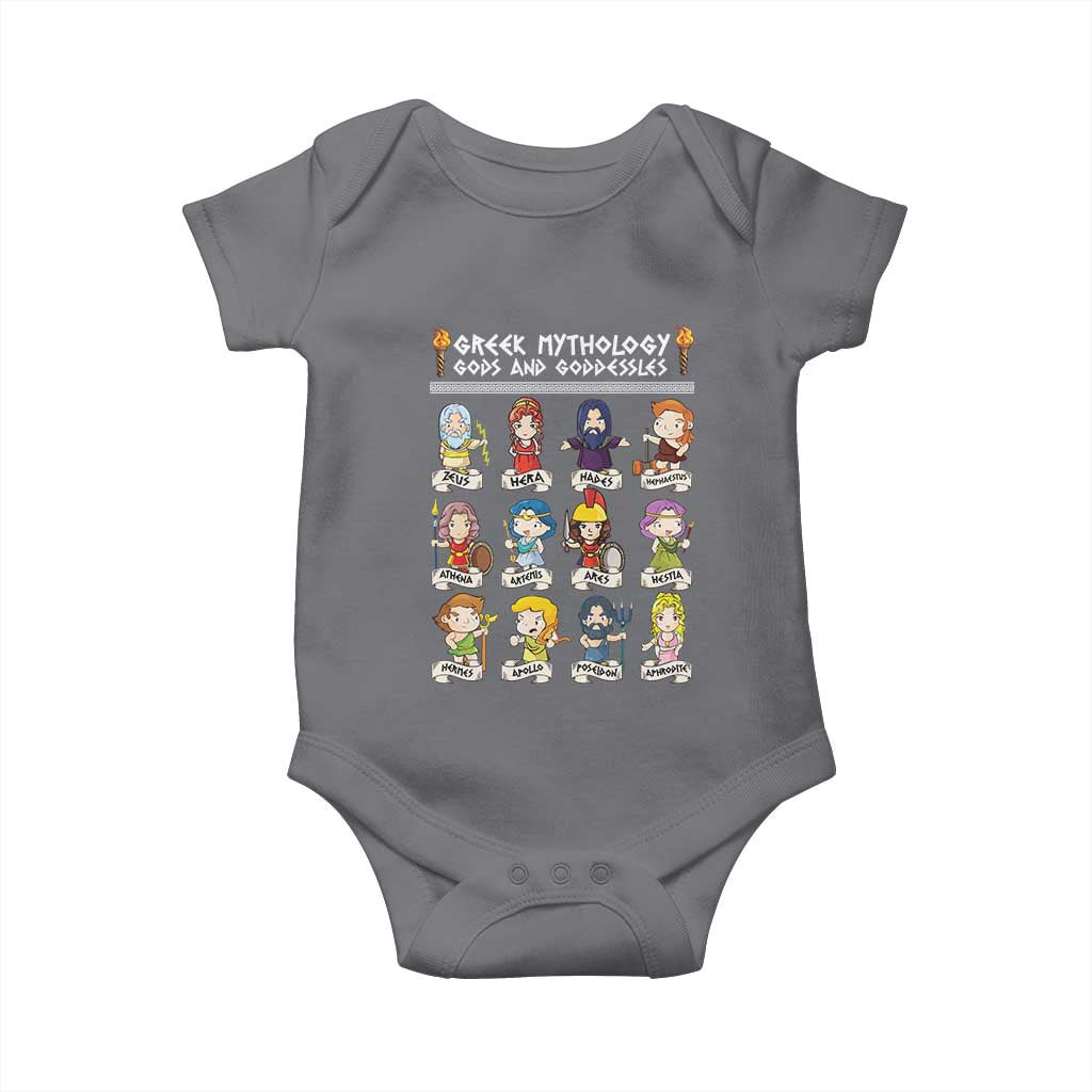 Greek Mythology Baby Onesie Gods And Goddesses TS09 Charcoal Print Your Wear