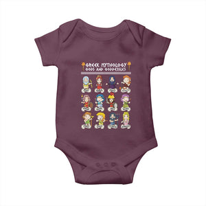 Greek Mythology Baby Onesie Gods And Goddesses TS09 Maroon Print Your Wear