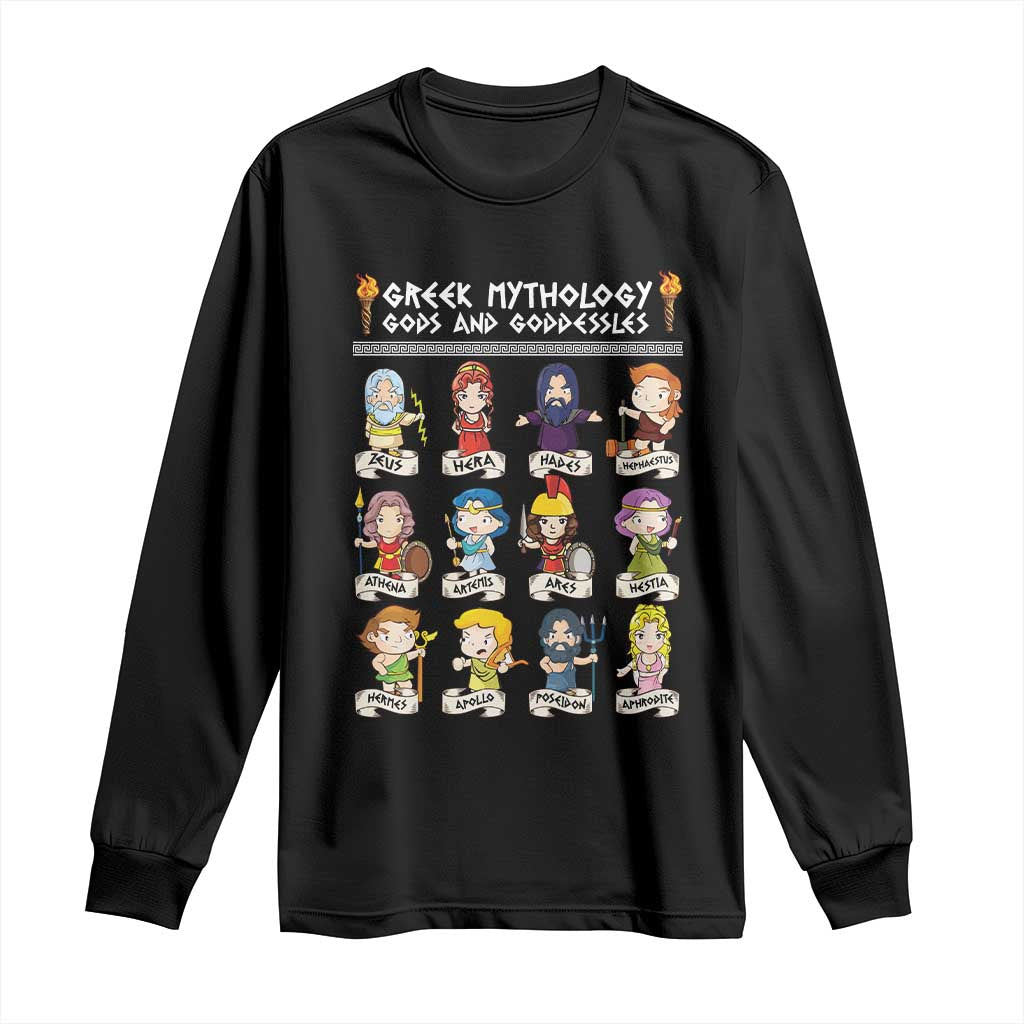 Greek Mythology Long Sleeve Shirt Gods And Goddesses TS09 Black Print Your Wear
