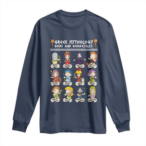 Greek Mythology Long Sleeve Shirt Gods And Goddesses TS09 Navy Print Your Wear