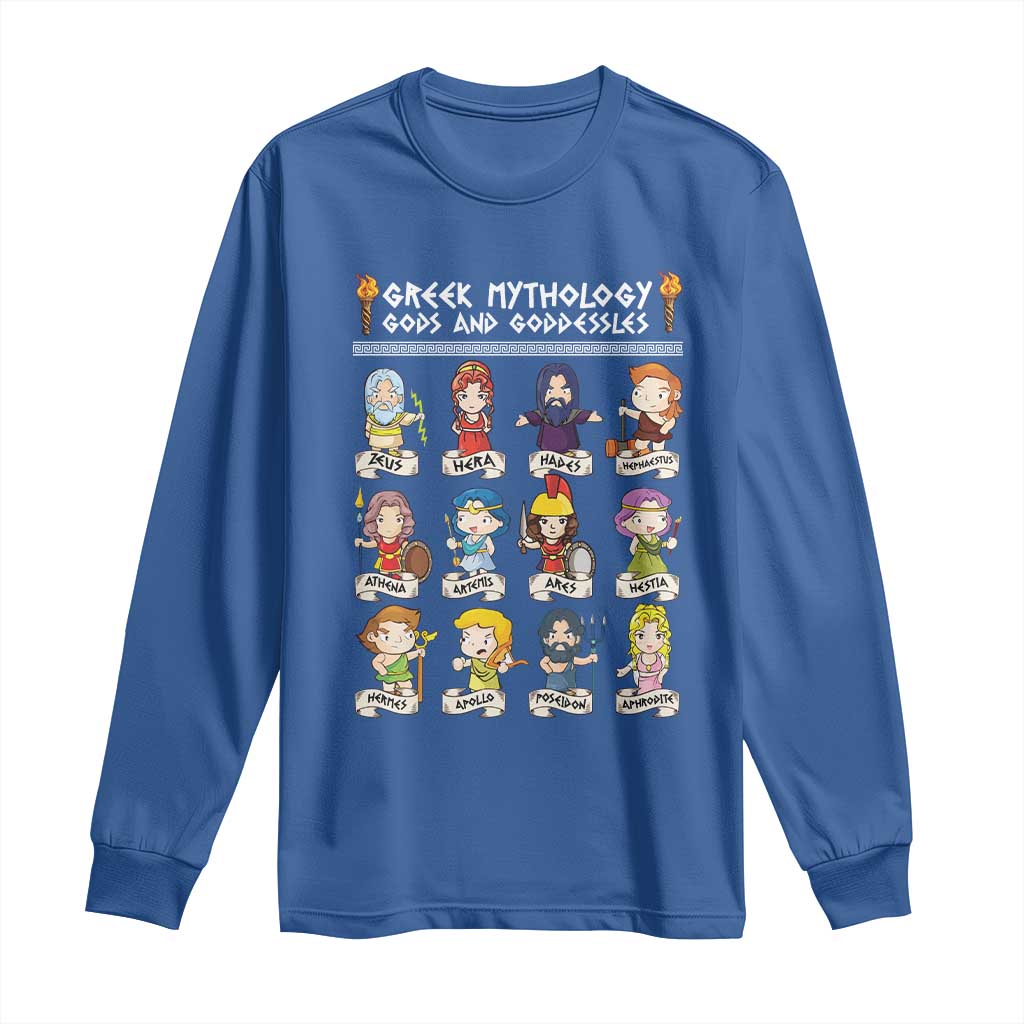 Greek Mythology Long Sleeve Shirt Gods And Goddesses TS09 Royal Blue Print Your Wear