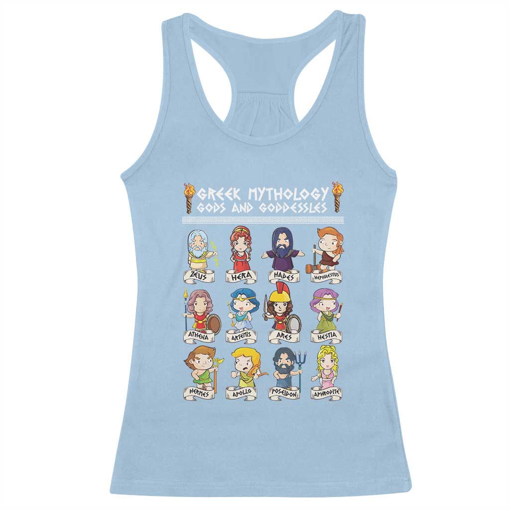 Greek Mythology Racerback Tank Top Gods And Goddesses TS09 Light Blue Print Your Wear