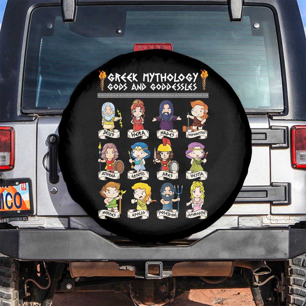 Greek Mythology Spare Tire Cover Gods And Goddesses TS09 No hole Black Print Your Wear