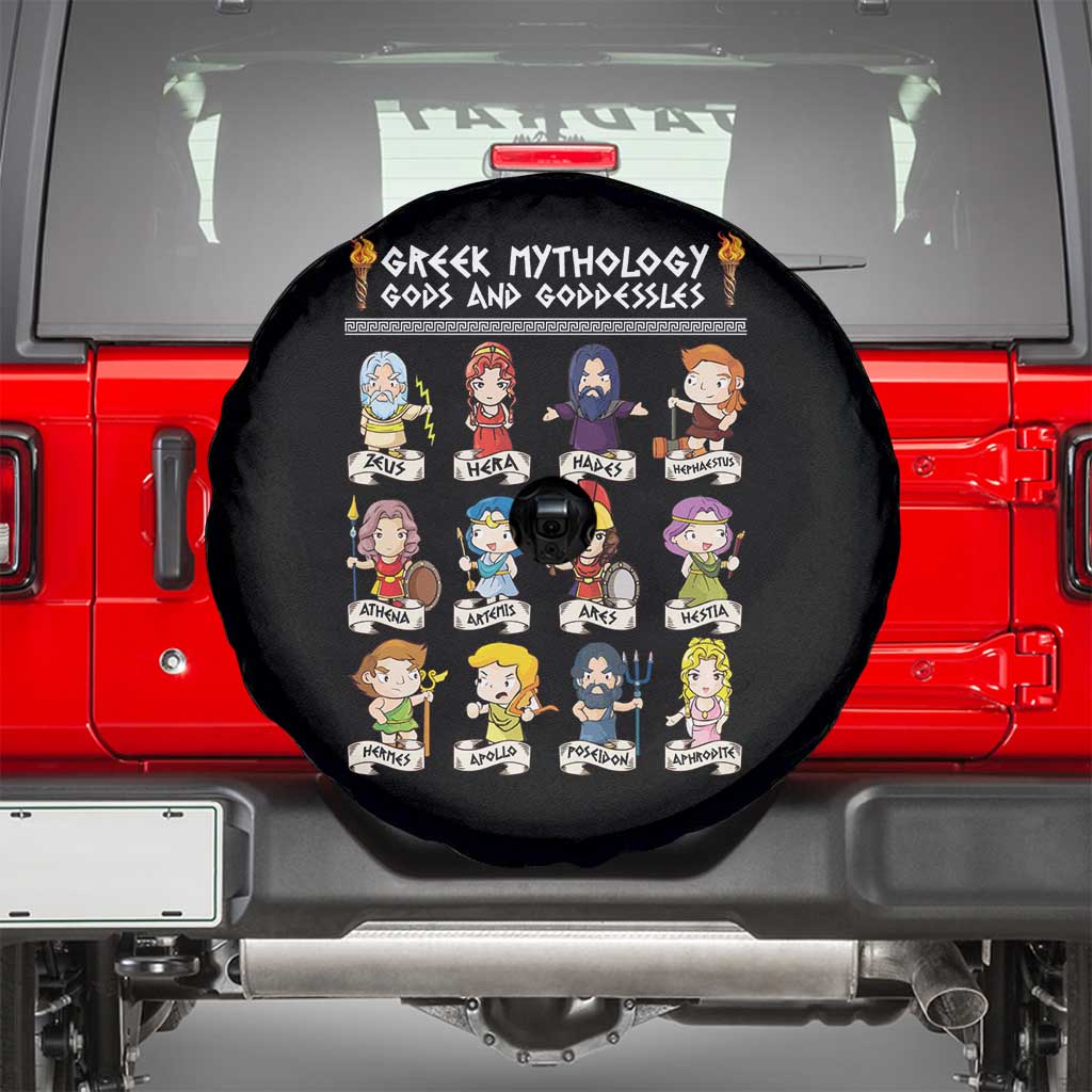 Greek Mythology Spare Tire Cover Gods And Goddesses TS09 Black Print Your Wear