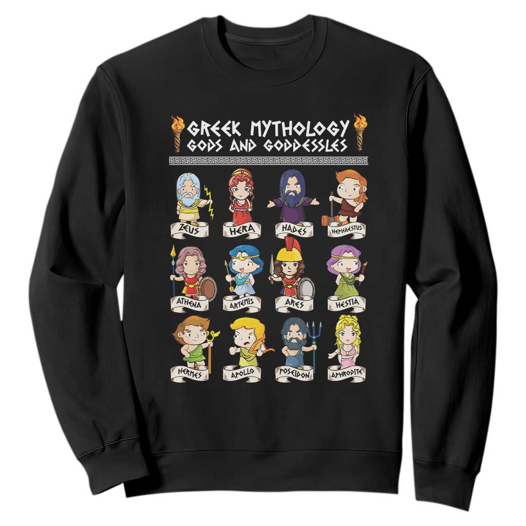 Greek Mythology Sweatshirt Gods And Goddesses TS09 Black Print Your Wear