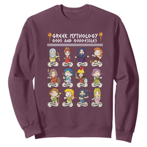 Greek Mythology Sweatshirt Gods And Goddesses TS09 Maroon Print Your Wear