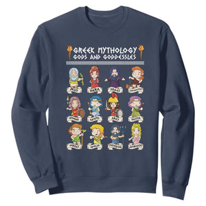 Greek Mythology Sweatshirt Gods And Goddesses TS09 Navy Print Your Wear