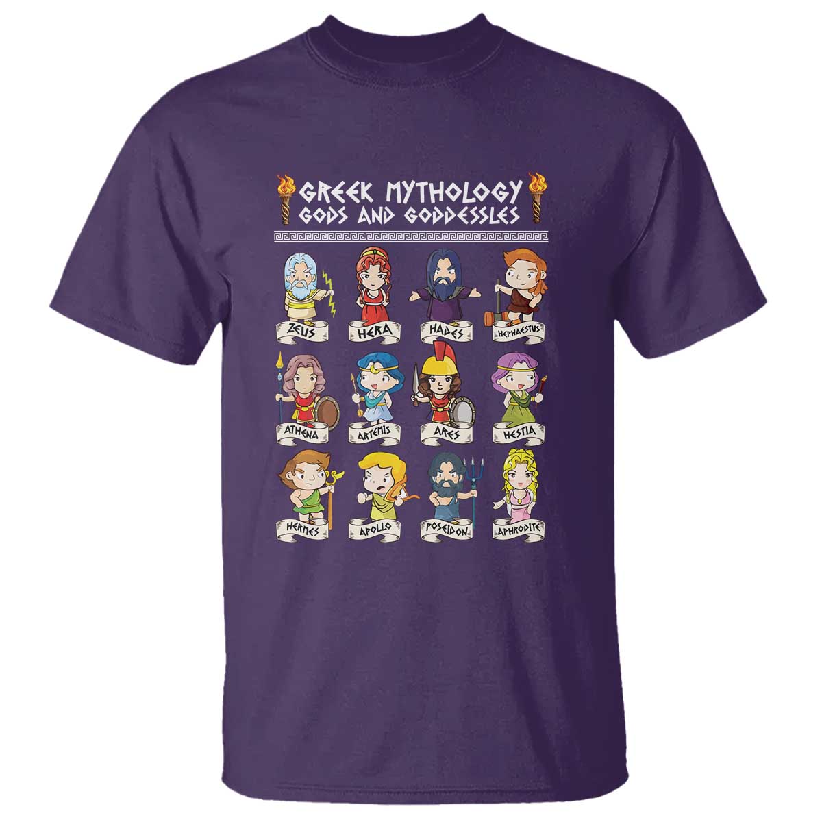Greek Mythology T Shirt Gods And Goddesses TS09 Purple Print Your Wear