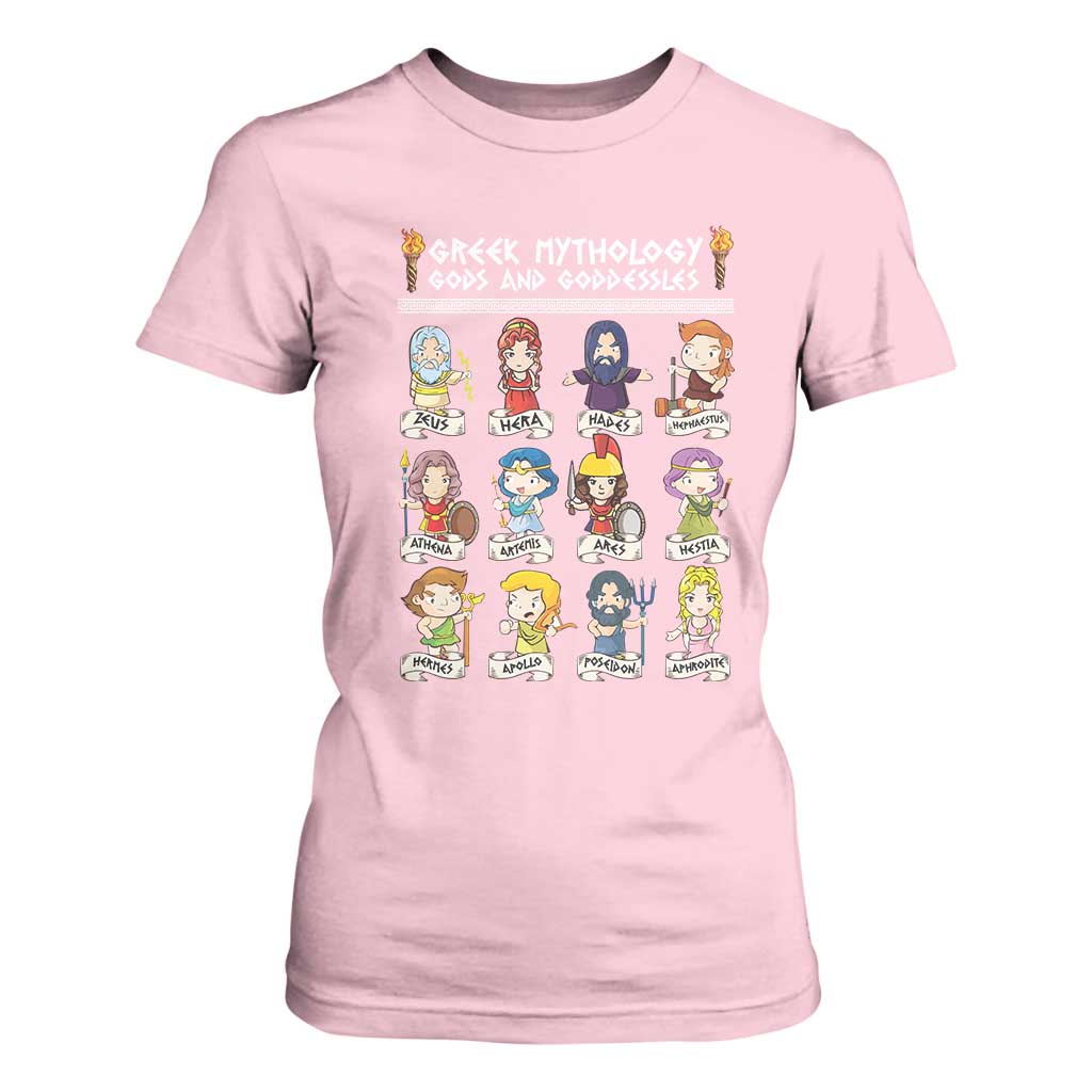 Greek Mythology T Shirt For Women Gods And Goddesses TS09 Light Pink Print Your Wear