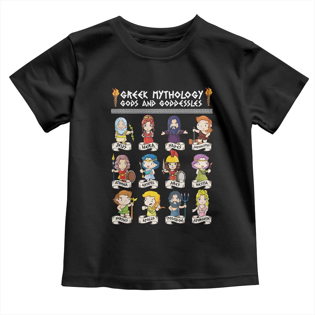 Greek Mythology Toddler T Shirt Gods And Goddesses TS09 Black Print Your Wear