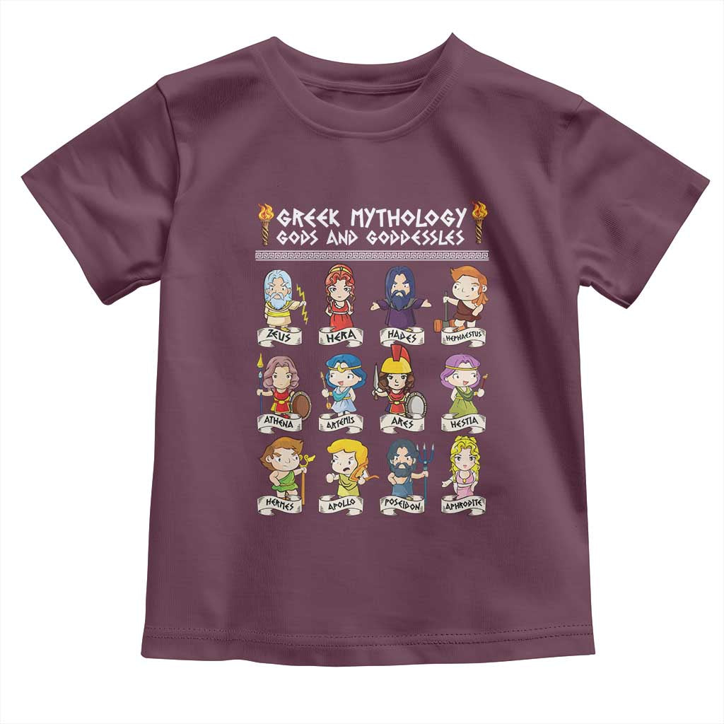 Greek Mythology Toddler T Shirt Gods And Goddesses TS09 Maroon Print Your Wear