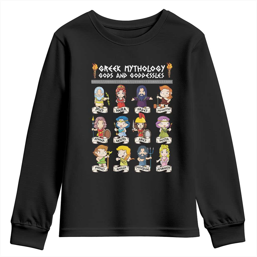 Greek Mythology Youth Sweatshirt Gods And Goddesses TS09 Black Print Your Wear