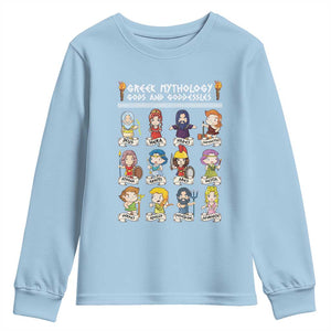 Greek Mythology Youth Sweatshirt Gods And Goddesses TS09 Light Blue Print Your Wear