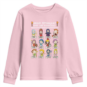 Greek Mythology Youth Sweatshirt Gods And Goddesses TS09 Light Pink Print Your Wear