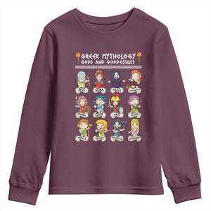 Greek Mythology Youth Sweatshirt Gods And Goddesses TS09 Maroon Print Your Wear