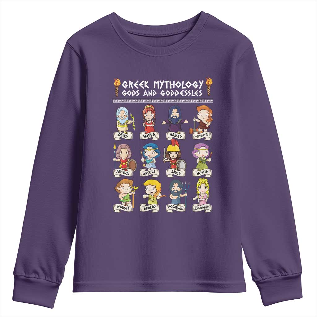 Greek Mythology Youth Sweatshirt Gods And Goddesses TS09 Purple Print Your Wear