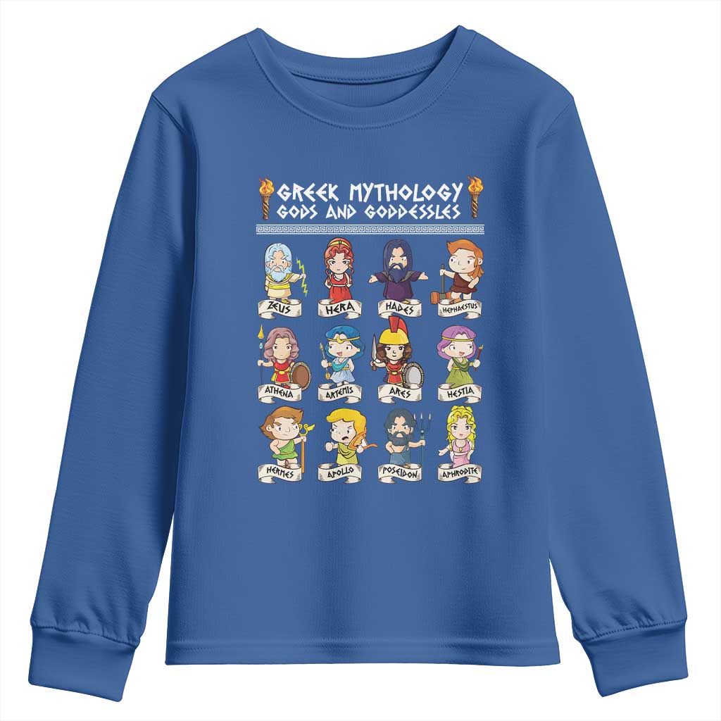 Greek Mythology Youth Sweatshirt Gods And Goddesses TS09 Royal Blue Print Your Wear