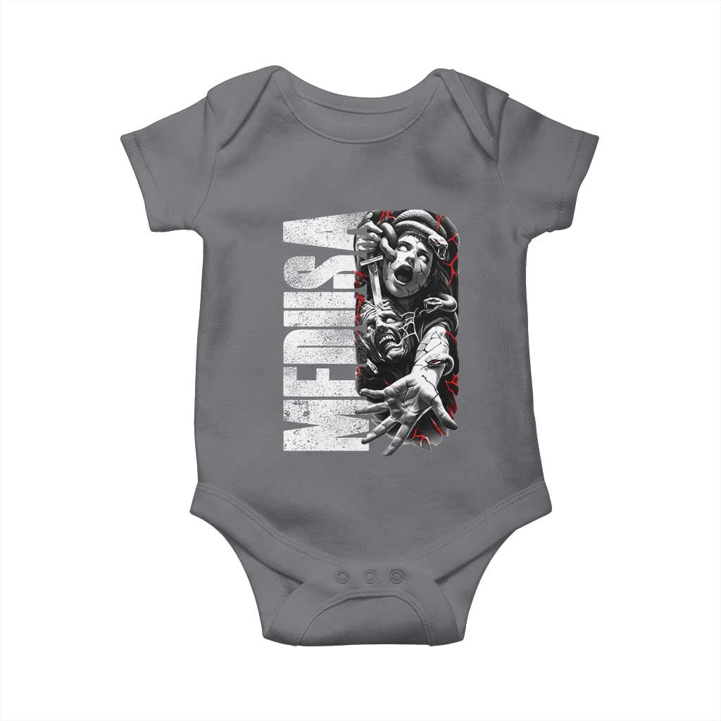 Greek Mythology Medusa Baby Onesie TS09 Charcoal Print Your Wear