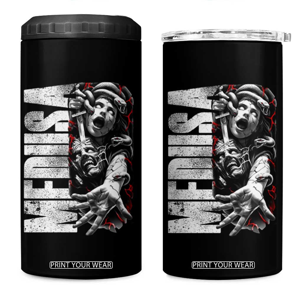 Greek Mythology Medusa 4 in 1 Can Cooler Tumbler TS09 One Size: 16 oz Black Print Your Wear