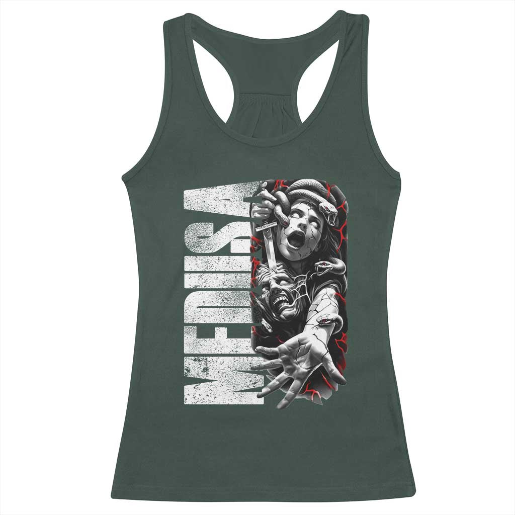 Greek Mythology Medusa Racerback Tank Top TS09 Dark Forest Green Print Your Wear