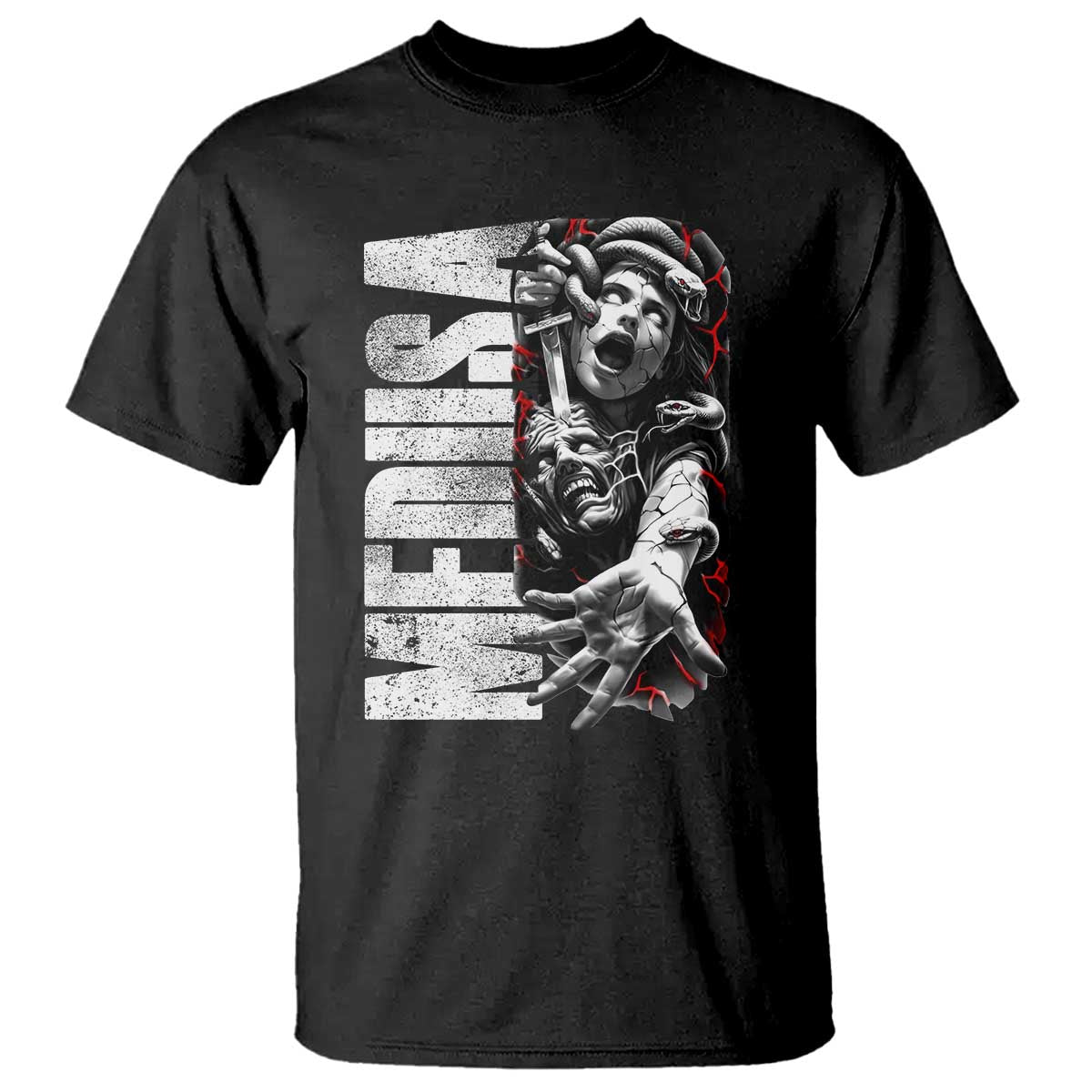 Greek Mythology Medusa T Shirt TS09 Black Print Your Wear