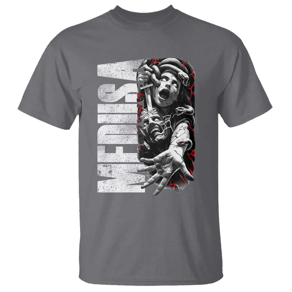 Greek Mythology Medusa T Shirt TS09 Charcoal Print Your Wear