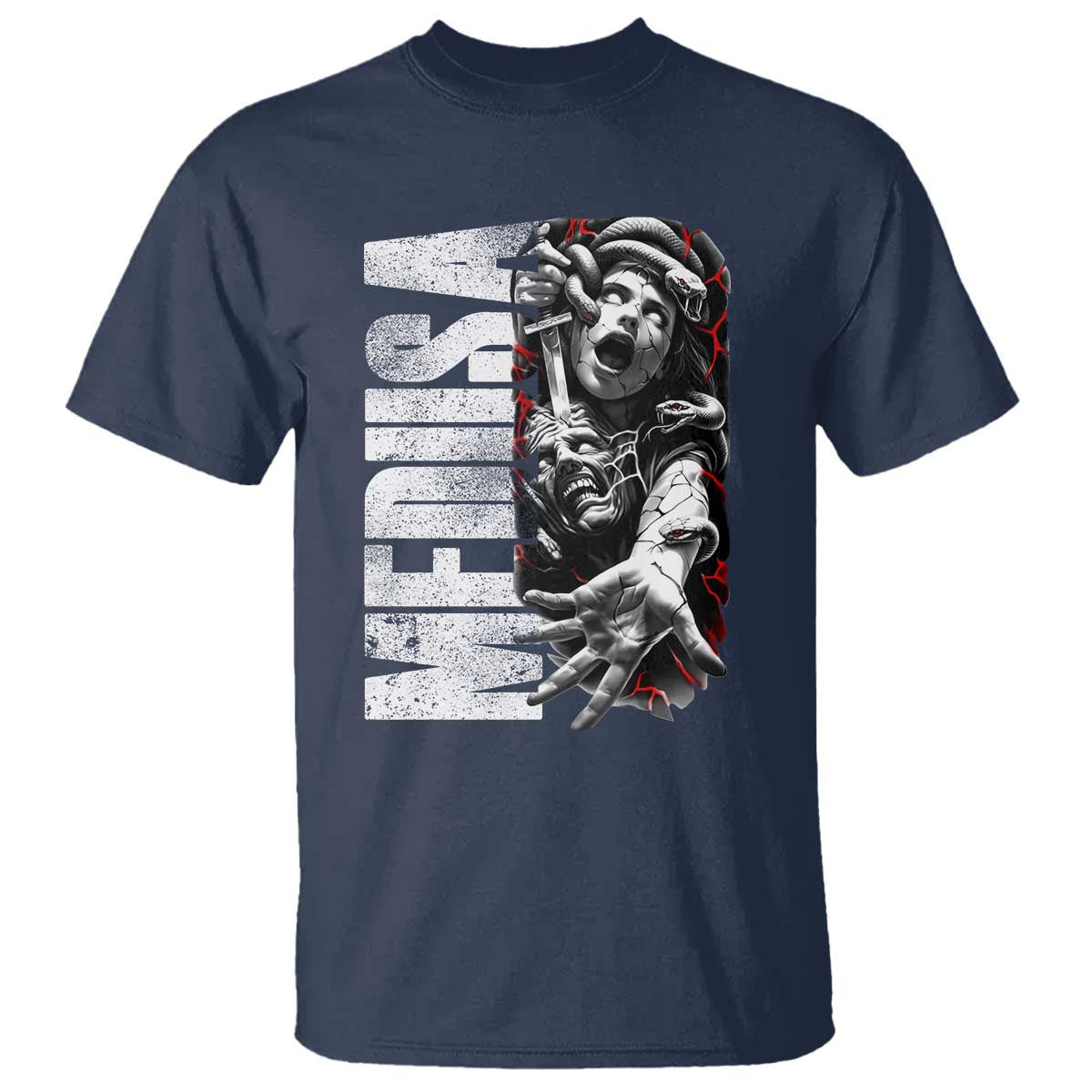 Greek Mythology Medusa T Shirt TS09 Navy Print Your Wear