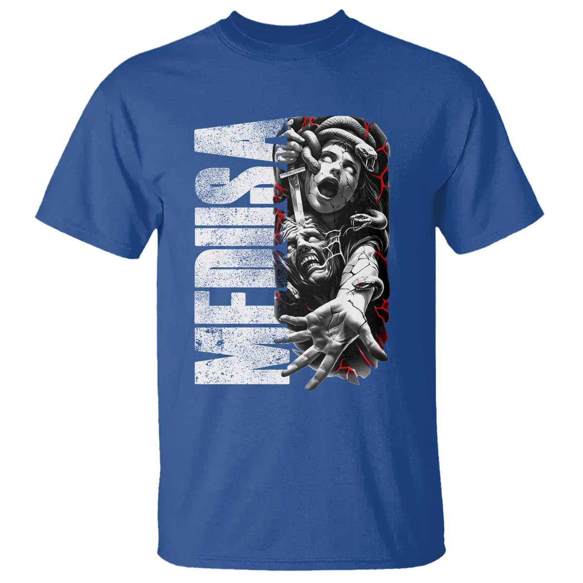 Greek Mythology Medusa T Shirt TS09 Royal Blue Print Your Wear