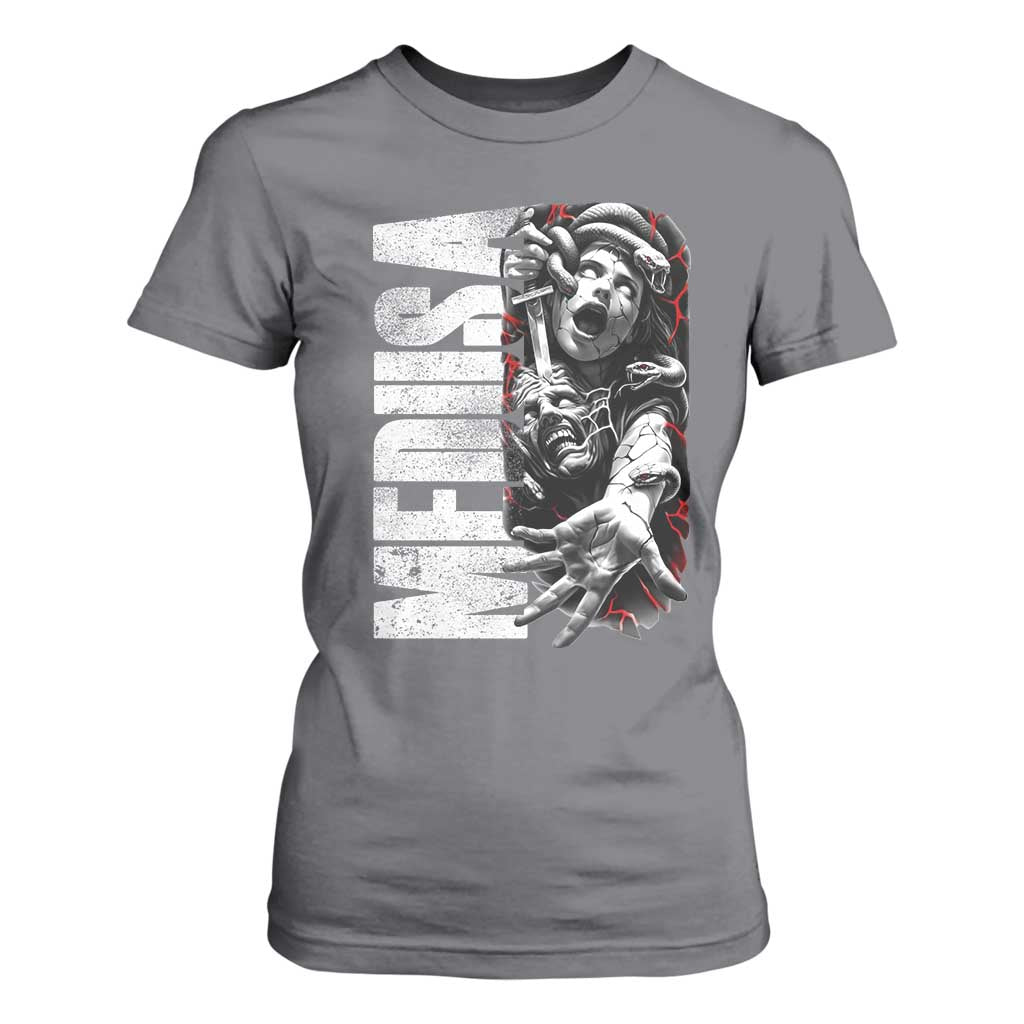 Greek Mythology Medusa T Shirt For Women TS09 Charcoal Print Your Wear