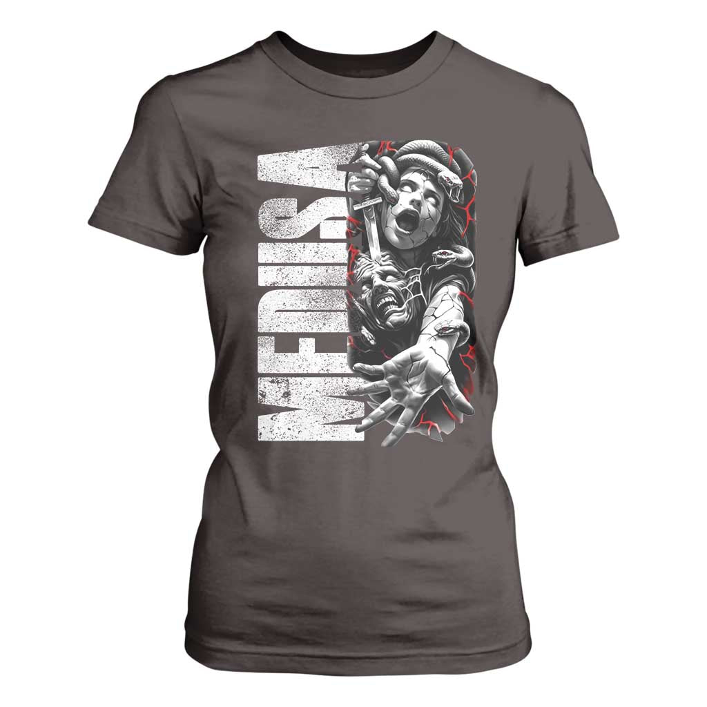 Greek Mythology Medusa T Shirt For Women TS09 Dark Chocolate Print Your Wear