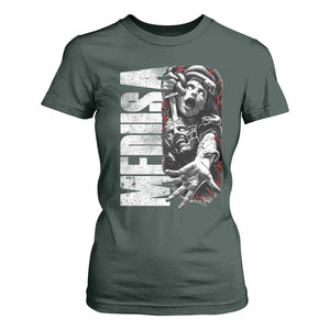 Greek Mythology Medusa T Shirt For Women TS09 Dark Forest Green Print Your Wear