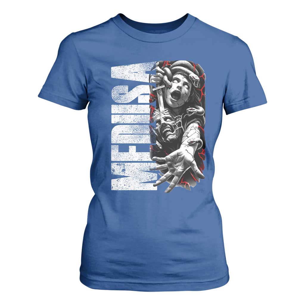 Greek Mythology Medusa T Shirt For Women TS09 Royal Blue Print Your Wear