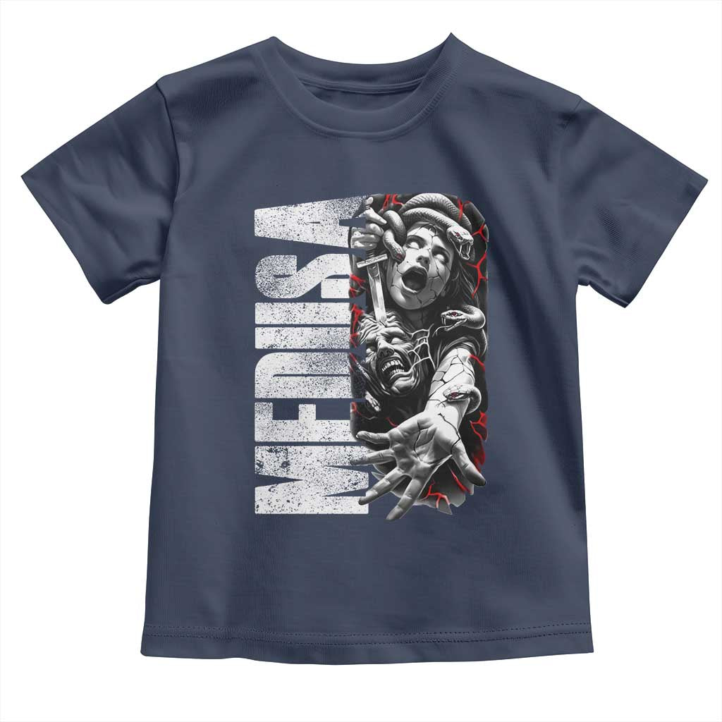 Greek Mythology Medusa Toddler T Shirt TS09 Navy Print Your Wear