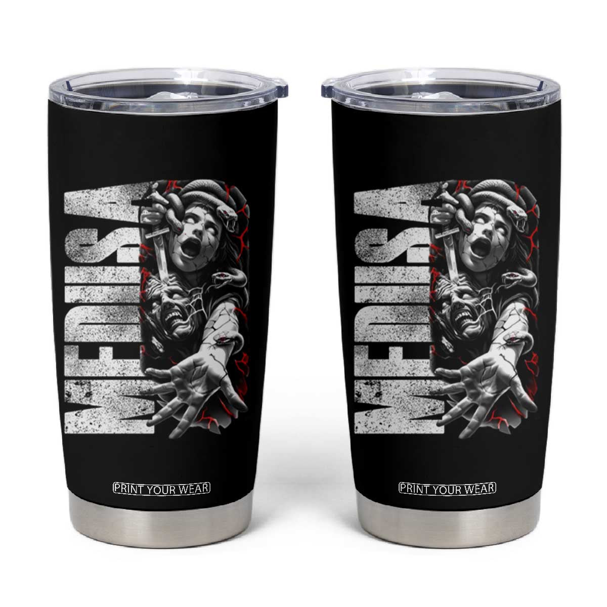 Greek Mythology Medusa Tumbler Cup TS09 Black Print Your Wear